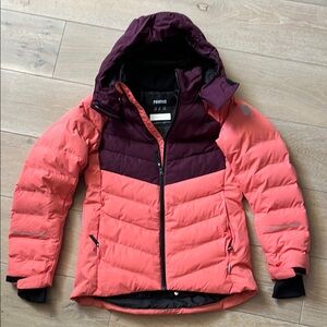 Vibrant Pink and Purple Insulated Ski Jacket